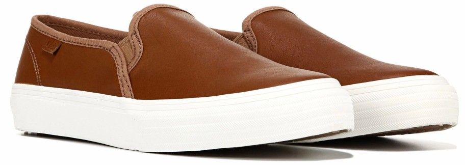 * Keds Women'S Double Decker Leather Slip On Sneaker Cognac Women