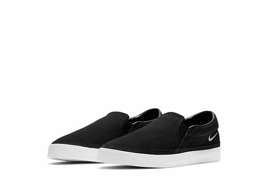 * Nike Womens Court Legacy Slip On Sneaker Black Women