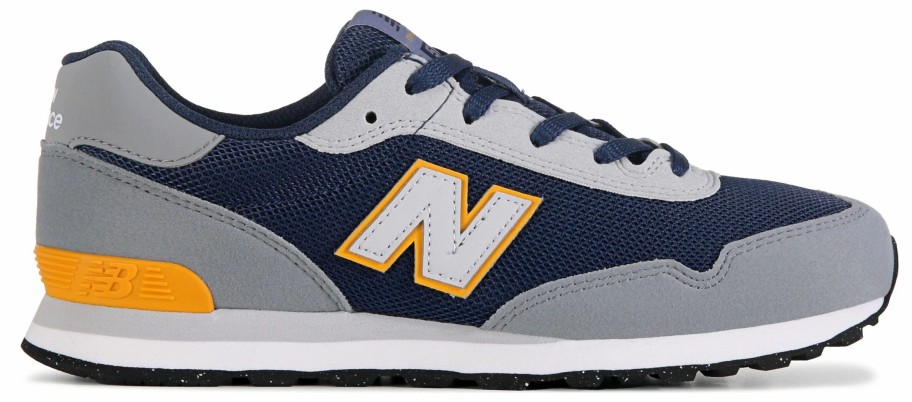 * &New Kids' 515 Sneaker Big Kid Navy/Yellow Boys