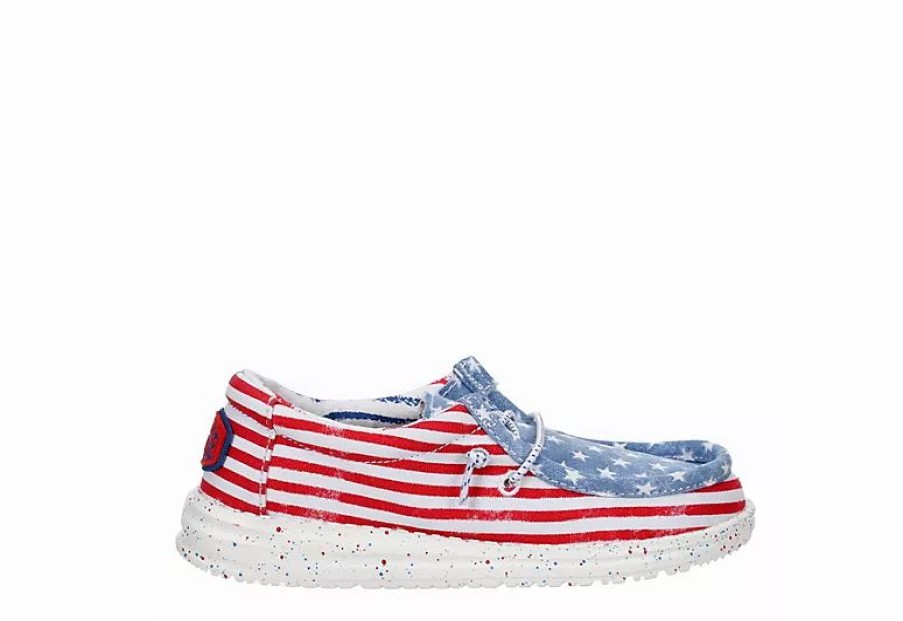 * Heydude Boys Wally Youth Slip On Sneaker Red Boys